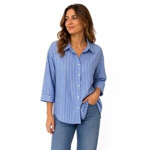 Lauren Ralph Lauren 2X Button Up Shirt Preppy Coastal Cotton Top plus size